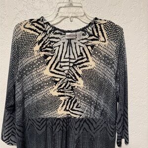 Chico's Black and Cream Geometric Women's Dress